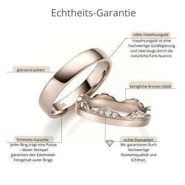 Trauringe Haselnussgold Brillant AG31394