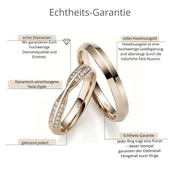 Trauringe Haselnussgold Brillant AG31333