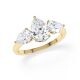 Diamantring Three Stone Lab-Grown Tropfen Pear Gelbgold RU-1876