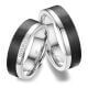 Trauringe Partnerringe Weißgold Carbon Zirkonia CA15