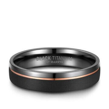 Einzelring Herren liegend Black Titanium BT-04