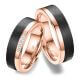Trauringe Partnerringe Roségold Carbon Zirkonia CA15