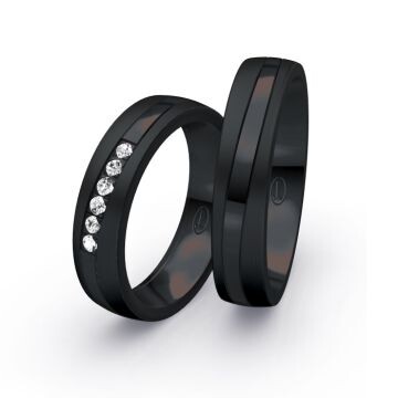 Eheringe Partnerringe Zirkonium schwarz Surfing Colors Ruesch