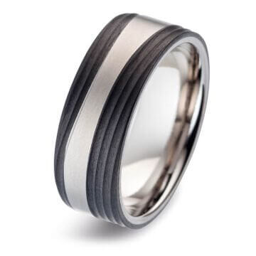 Trauringe Titan & Carbon Brillant 0,090 ct.