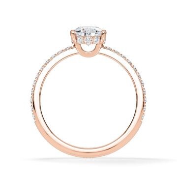 Ring Classic Hidden Halo Tropfen Rotgold Rubin 1903