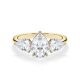 Diamantring Three Stone Lab-Grown Tropfen Pear Gelbgold RU-1876