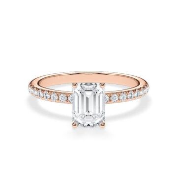 Verlobungsring Veiled Halo Lab-Grown Emerald Rotgold Rubin RU-1890