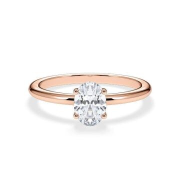Verlobungsring Hidden Halo Oval Rotgold RU-1902