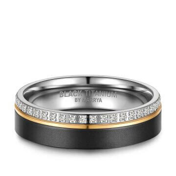 Einzelring Damen liegend Black Titanium BT-02