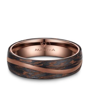 Herrenring Carbon Bronce Wellendesign CB-05