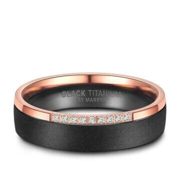 Einzelring Damen liegend Black Titanium BT-06