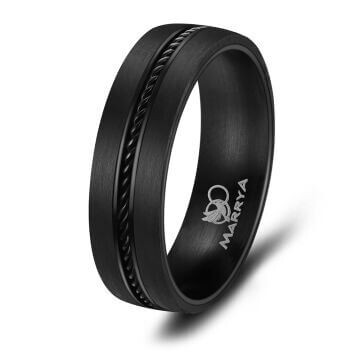 Herrenring Edelstahl Carbon schwarz CA-01