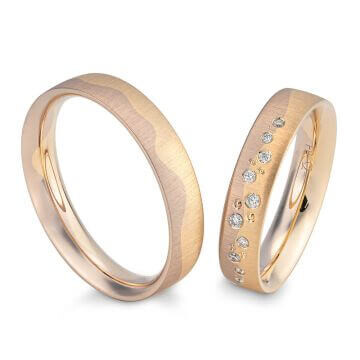 Eheringe Wave Sunrise & Blush Brillant 0,96 ct.