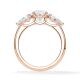 Diamantring Three Stone Lab-Grown Tropfen Pear Rotgold RU-1876