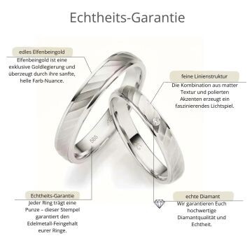 Eheringe Elfenbein-Gold Brillant AG31482