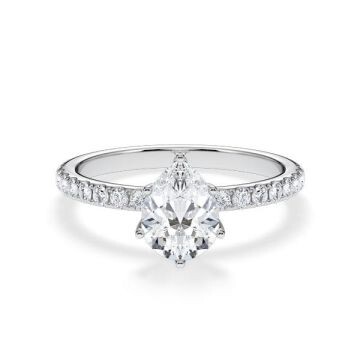 Hollywood Ring Classic Tropfen Weißgold RU-1884