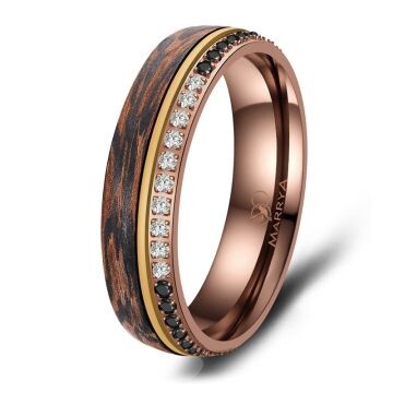 Eheringe Partnerringe Carbon Bronce Gold CB-06