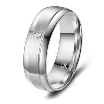 Trauringe Partnerringe Edelstahl Zirkonia ES02
