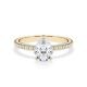 Verlobungsring Veiled Halo Lab-Grown Tropfen-Diamant Gelbgold Rubin RU-1894