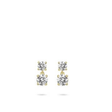 Ohrstecker Zirkonia Silber 925 Gold plattiert E1080Y