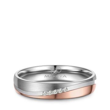 Damenring Edelstahl Rosé Zirkonia ES-42