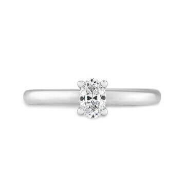 Verlobungsring Oval Weißgold Lab-Grown Diamant