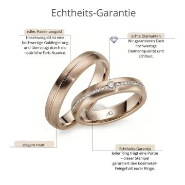 Trauringe Haselnussgold Brillant AG28524