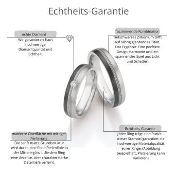 Eheringe Titan Zirkonium Brillant 0,060 ct. w/si