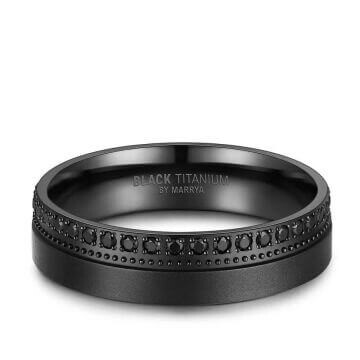 Einzelring Damen liegend Black Titanium BT-10