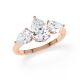Diamantring Three Stone Lab-Grown Tropfen Pear Rotgold RU-1876