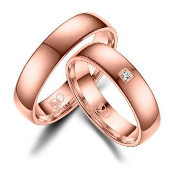 Trauringe Partnerringe Titan Roségold plattiert TI-32