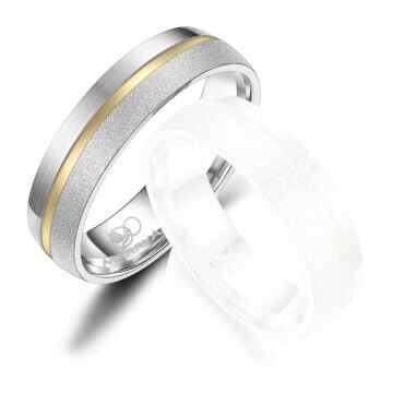 Trauringe Partnerringe Silber & Gold Zirkonia SGB07