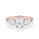Diamantring Three Stone Lab-Grown Tropfen Pear Rotgold RU-1876