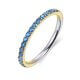 Stapelring Silber 925 Gold Zirkonia Blau R066YB