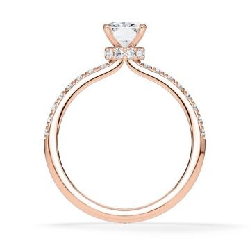 Diamantring Veiled Halo Radiant Rotgold Rubin 1896