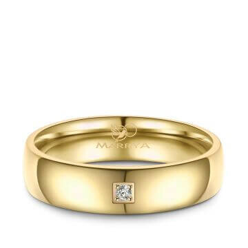 Partnerring Trauringe Edelstahl Gold Zirkonia Marrya ES-30