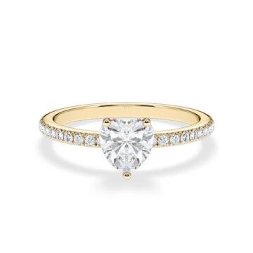 Verlobungsring Gelbgold mit Herz-Diamant von Rubin RU-1900