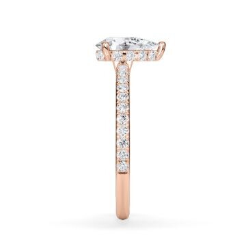 Ring Classic Hidden Halo Tropfen Rotgold Rubin 1903
