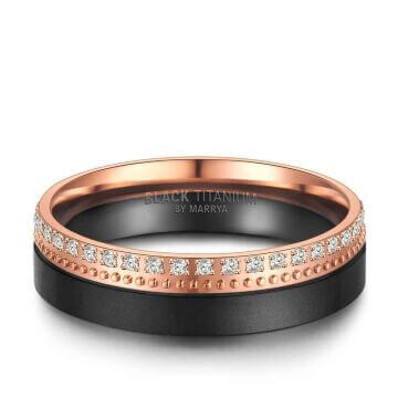 Einzelring Damen liegend Black Titanium BT-09