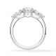 Diamantring Three Stone Lab-Grown Tropfen Pear Platin RU-1876