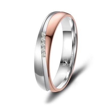 Damenring Edelstahl Rosé Zirkonia ES-42