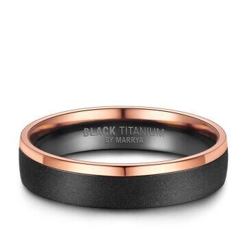 Einzelring Herren liegend Black Titanium BT-06