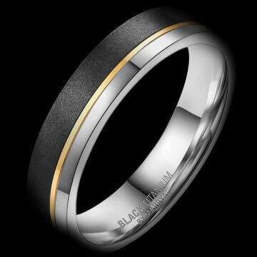 Herrenring Black Titanium Gold BT02