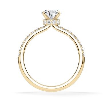 Ring Veiled Halo Tropfen Diamant Gelbgold Rubin 1894
