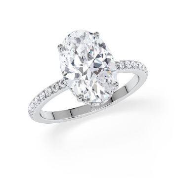 Ring Classic Hidden Halo Oval Platin Rubin 1902