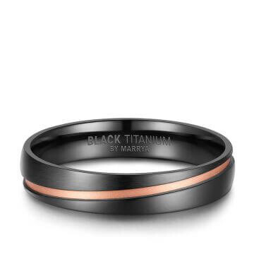 Einzelring Herren liegend Black Titanium BT-05