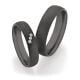 Schwarze Eheringe Zirkonium 60er Matt 0,045 ct.