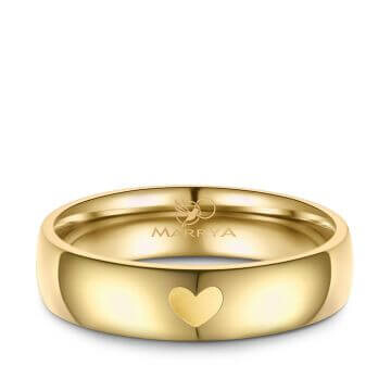 Partnerring Trauringe Edelstahl Gold Herz Marrya ES-30