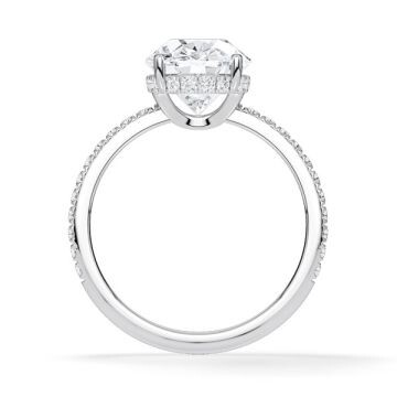 Ring Classic Hidden Halo Oval Platin Rubin 1902