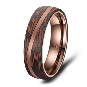 Herrenring Carbon Bronce Wellendesign CB-05